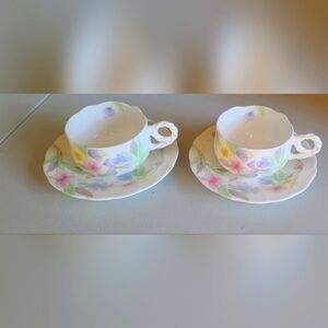 Vintage teacups with saucers